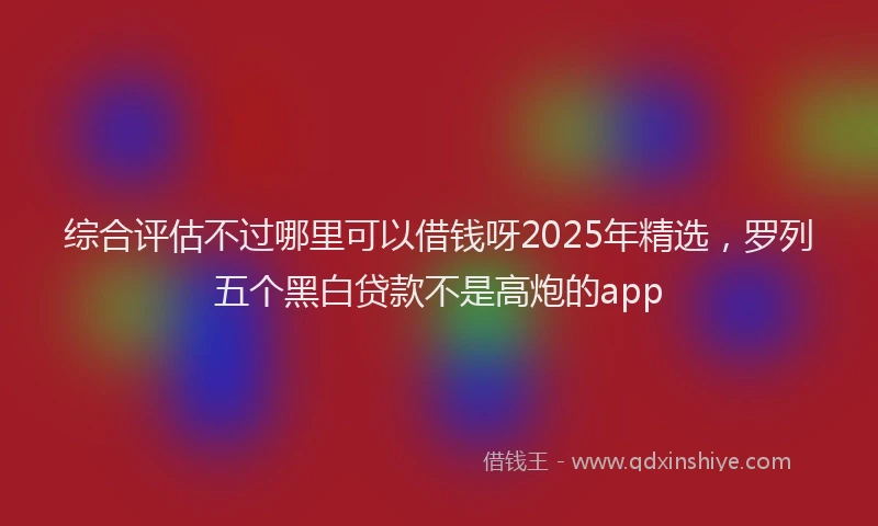 综合评估不过哪里可以借钱呀2025年精选，罗列五个黑白贷款不是高炮的app