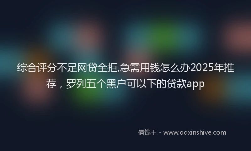 综合评分不足网贷全拒,急需用钱怎么办2025年推荐，罗列五个黑户可以下的贷款app