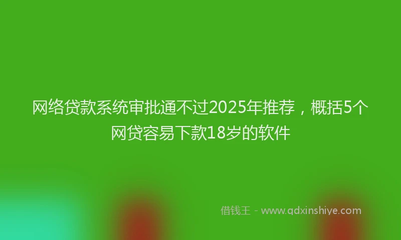 网络贷款系统审批通不过2025年推荐，概括5个网贷容易下款18岁的软件