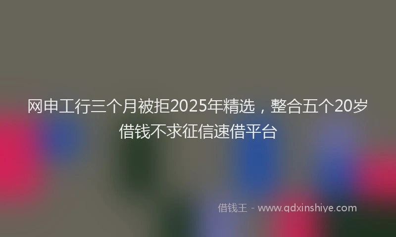 网申工行三个月被拒2025年精选，整合五个20岁借钱不求征信速借平台