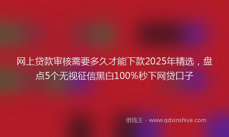 网上贷款审核需要多久才能下款2025年精选，盘点5个无视征信黑白100%秒下网贷口子