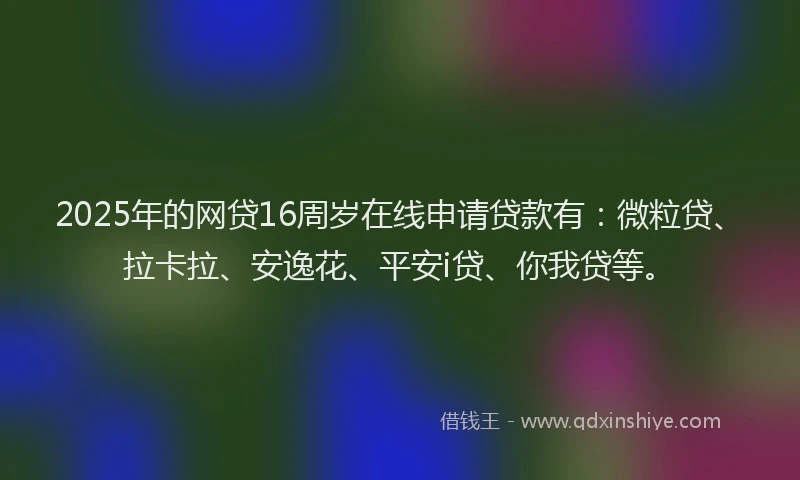 2025年的网贷16周岁在线申请贷款有：微粒贷、拉卡拉、安逸花、平安i贷、你我贷等。