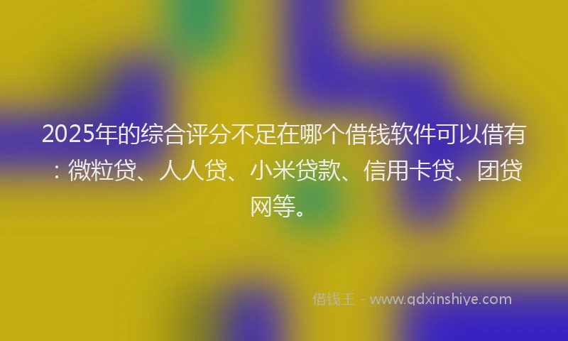 2025年的综合评分不足在哪个借钱软件可以借有：微粒贷、人人贷、小米贷款、信用卡贷、团贷网等。