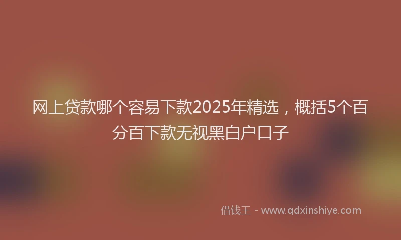 网上贷款哪个容易下款2025年精选，概括5个百分百下款无视黑白户口子