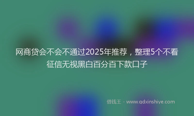 网商贷会不会不通过2025年推荐，整理5个不看征信无视黑白百分百下款口子