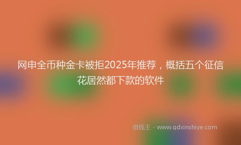 网申全币种金卡被拒2025年推荐，概括五个征信花居然都下款的软件