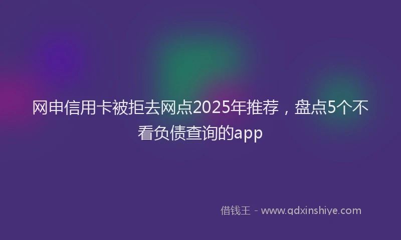 网申信用卡被拒去网点2025年推荐，盘点5个不看负债查询的app
