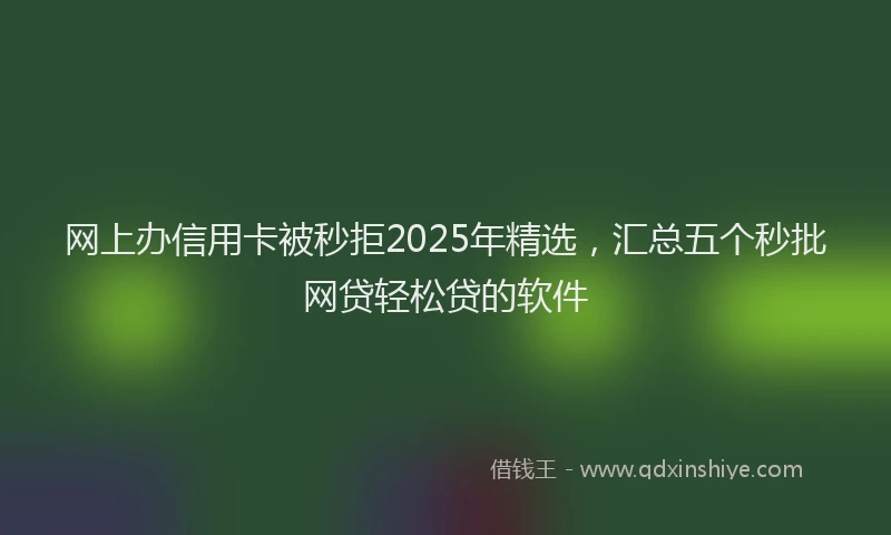 网上办信用卡被秒拒2025年精选，汇总五个秒批网贷轻松贷的软件