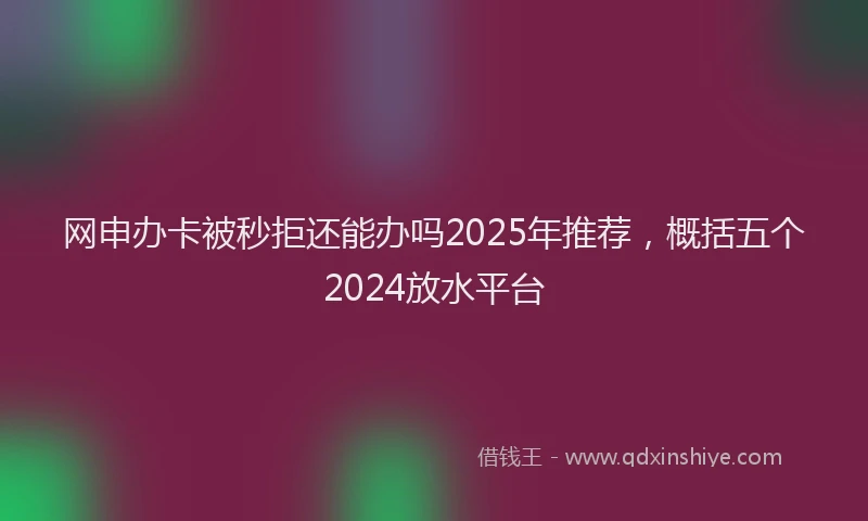 网申办卡被秒拒还能办吗2025年推荐，概括五个2024放水平台