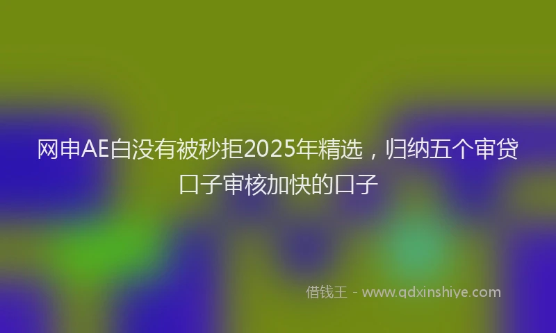 网申AE白没有被秒拒2025年精选，归纳五个审贷口子审核加快的口子
