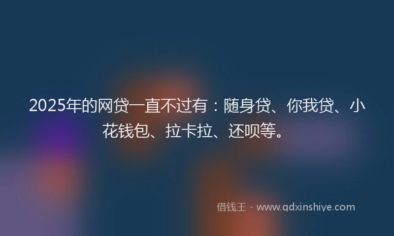 2025年的网贷一直不过有：随身贷、你我贷、小花钱包、拉卡拉、还呗等。
