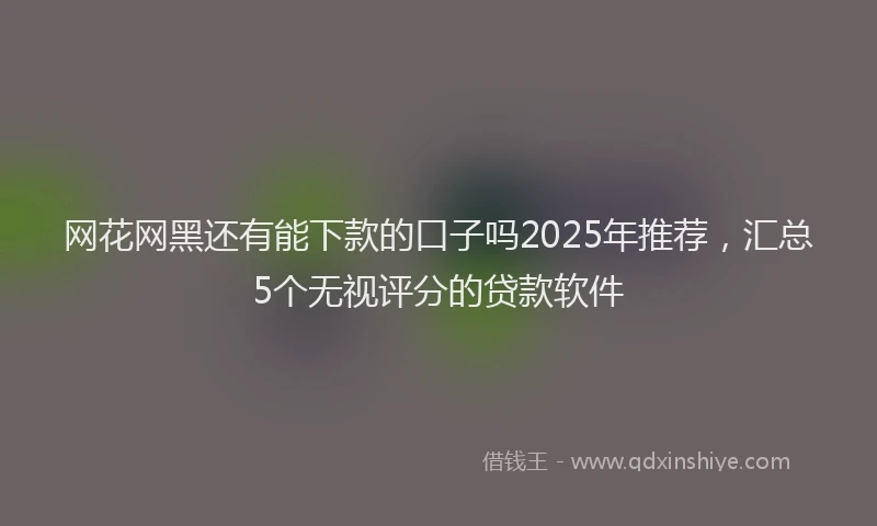 网花网黑还有能下款的口子吗2025年推荐，汇总5个无视评分的贷款软件