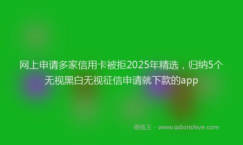网上申请多家信用卡被拒2025年精选，归纳5个无视黑白无视征信申请就下款的app