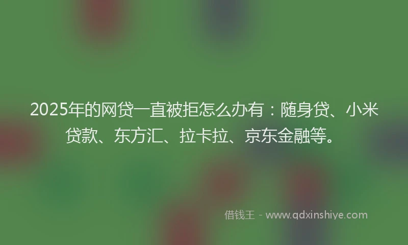 2025年的网贷一直被拒怎么办有：随身贷、小米贷款、东方汇、拉卡拉、京东金融等。
