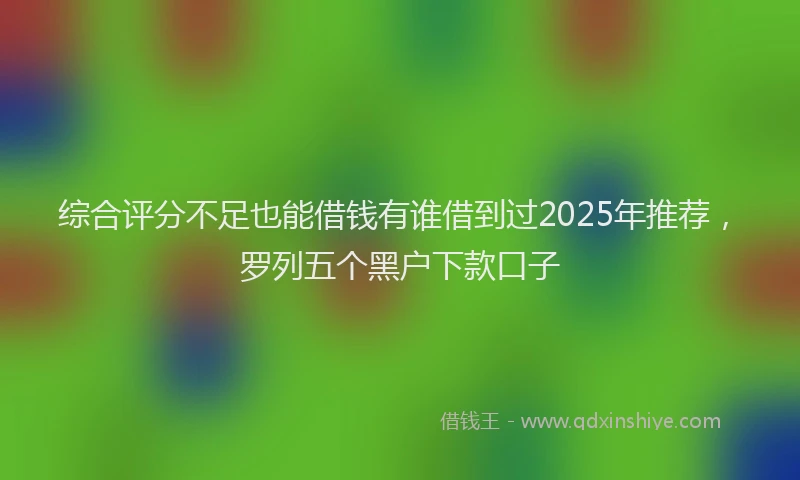 综合评分不足也能借钱有谁借到过2025年推荐，罗列五个黑户下款口子