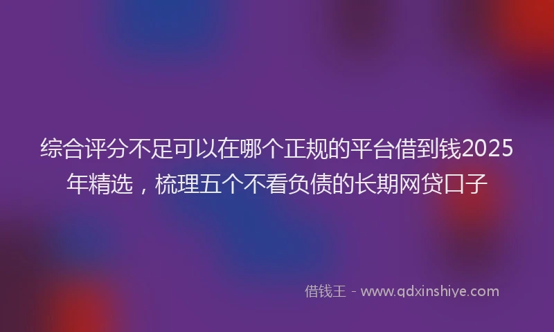 综合评分不足可以在哪个正规的平台借到钱2025年精选，梳理五个不看负债的长期网贷口子