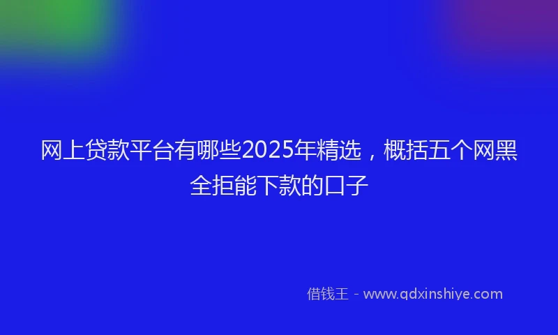 网上贷款平台有哪些2025年精选，概括五个网黑全拒能下款的口子
