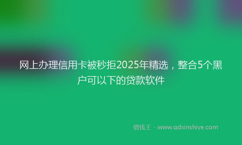 网上办理信用卡被秒拒2025年精选，整合5个黑户可以下的贷款软件