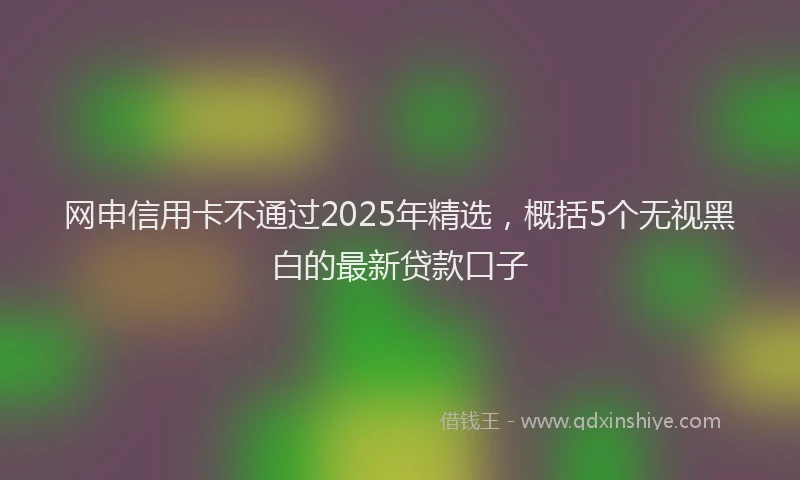 网申信用卡不通过2025年精选，概括5个无视黑白的最新贷款口子