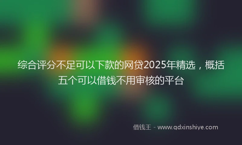 综合评分不足可以下款的网贷2025年精选，概括五个可以借钱不用审核的平台