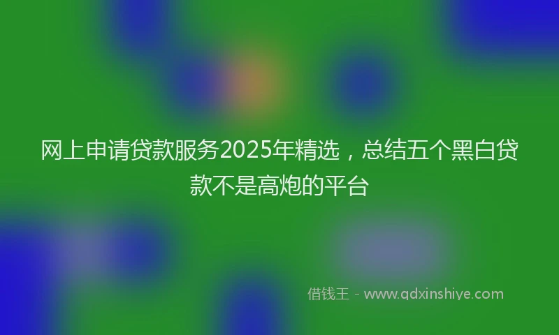 网上申请贷款服务2025年精选，总结五个黑白贷款不是高炮的平台
