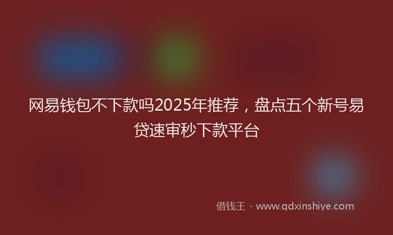 网易钱包不下款吗2025年推荐,盘点五个新号易贷速审秒下款平台