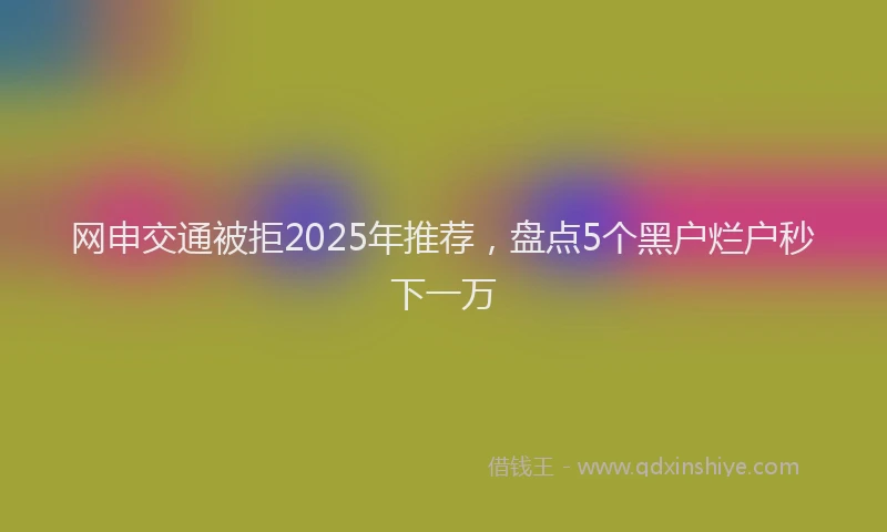 网申交通被拒2025年推荐，盘点5个黑户烂户秒下一万
