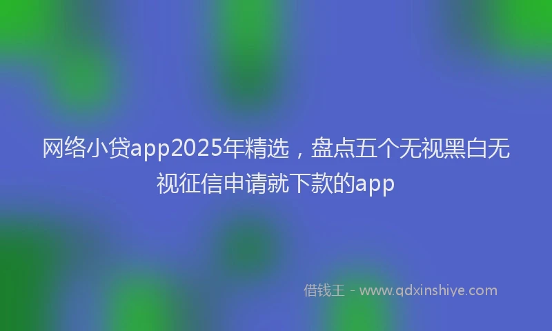 网络小贷app2025年精选，盘点五个无视黑白无视征信申请就下款的app