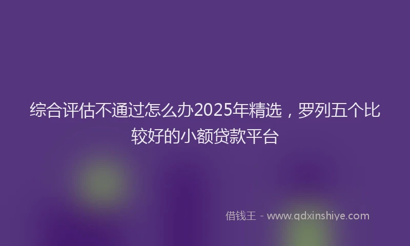 综合评估不通过怎么办2025年精选，罗列五个比较好的小额贷款平台