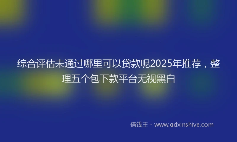 综合评估未通过哪里可以贷款呢2025年推荐，整理五个包下款平台无视黑白