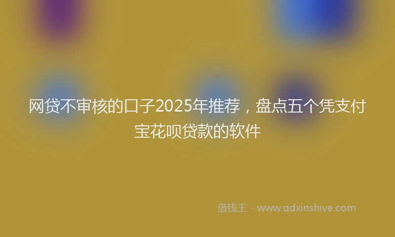 网贷不审核的口子2025年推荐，盘点五个凭支付宝花呗贷款的软件