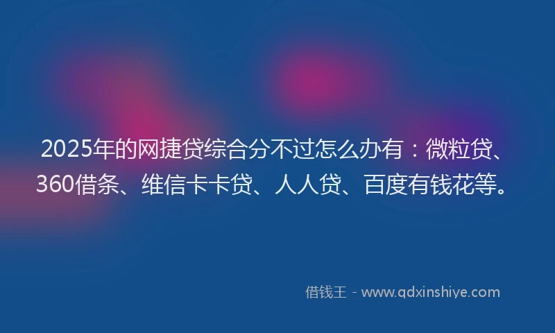 2025年的网捷贷综合分不过怎么办有：微粒贷、360借条、维信卡卡贷、人人贷、百度有钱花等。