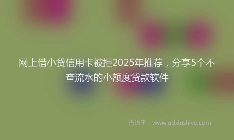 网上借小贷信用卡被拒2025年推荐，分享5个不查流水的小额度贷款软件