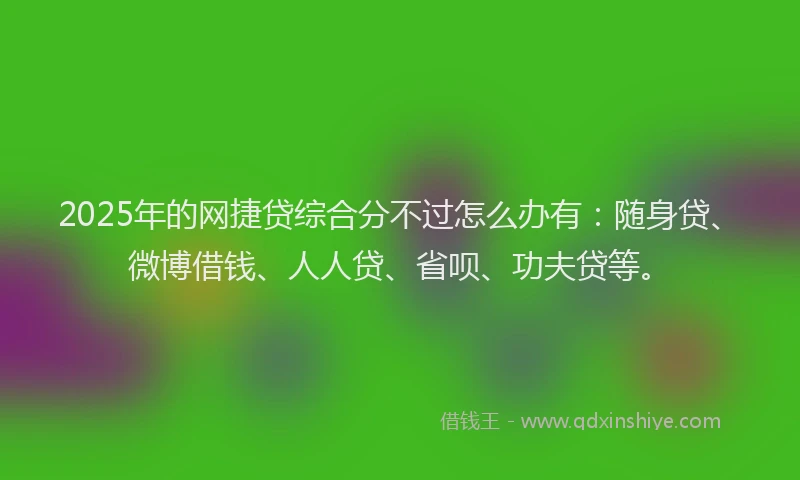 2025年的网捷贷综合分不过怎么办有：随身贷、微博借钱、人人贷、省呗、功夫贷等。