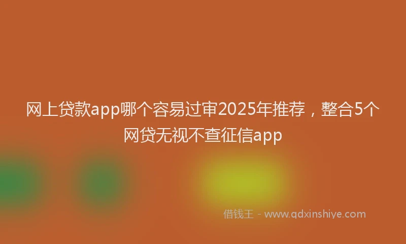 网上贷款app哪个容易过审2025年推荐，整合5个网贷无视不查征信app