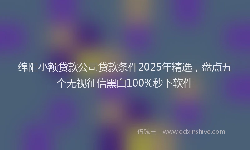 绵阳小额贷款公司贷款条件2025年精选，盘点五个无视征信黑白100%秒下软件