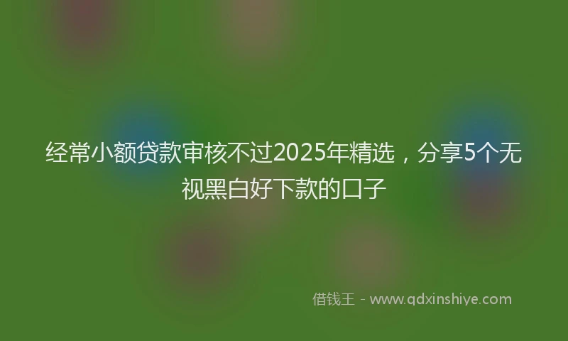 经常小额贷款审核不过2025年精选，分享5个无视黑白好下款的口子