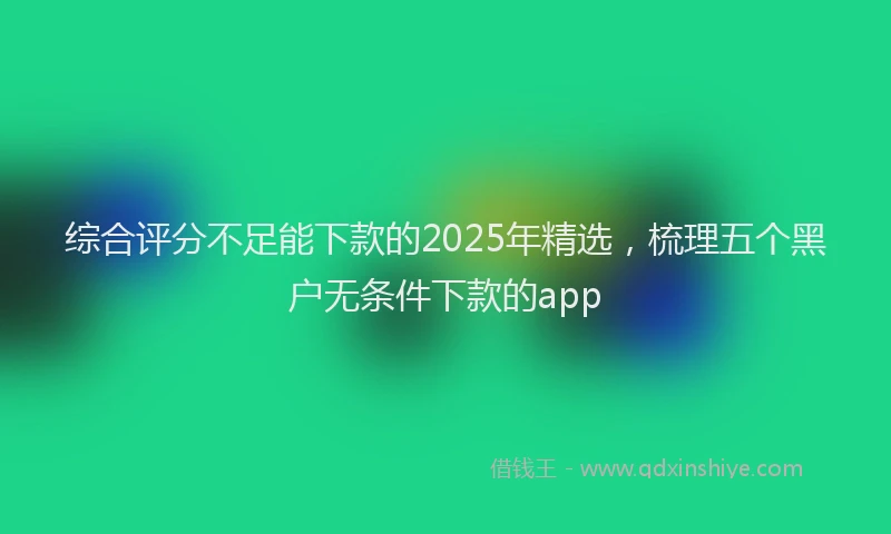 综合评分不足能下款的2025年精选，梳理五个黑户无条件下款的app