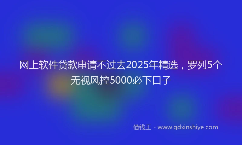 网上软件贷款申请不过去2025年精选，罗列5个无视风控5000必下口子