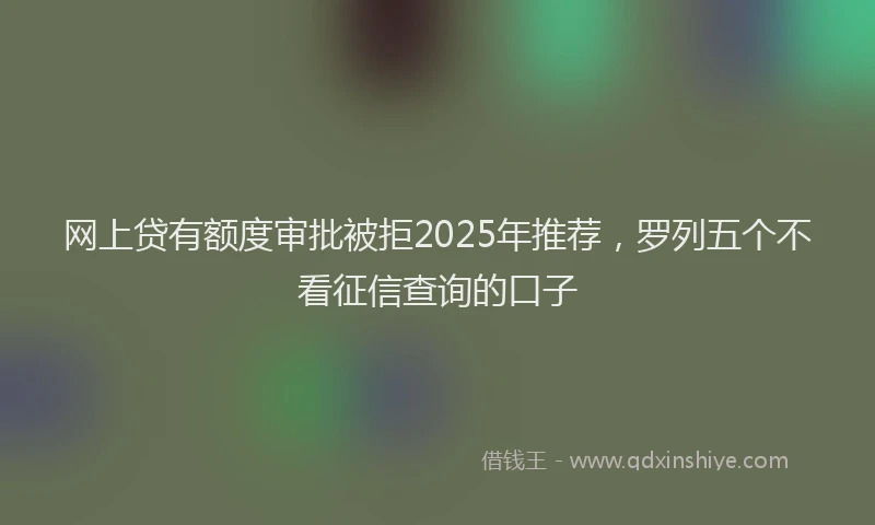 网上贷有额度审批被拒2025年推荐，罗列五个不看征信查询的口子