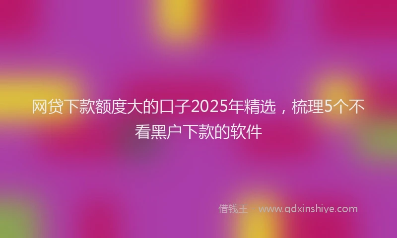 网贷下款额度大的口子2025年精选，梳理5个不看黑户下款的软件