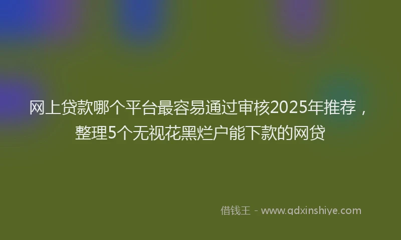 网上贷款哪个平台最容易通过审核2025年推荐，整理5个无视花黑烂户能下款的网贷