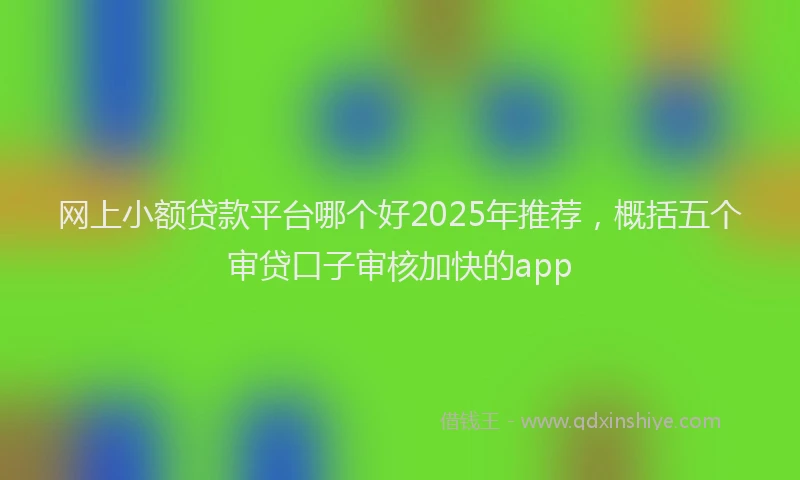 网上小额贷款平台哪个好2025年推荐，概括五个审贷口子审核加快的app