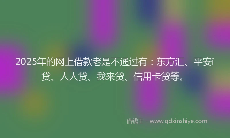2025年的网上借款老是不通过有：东方汇、平安i贷、人人贷、我来贷、信用卡贷等。