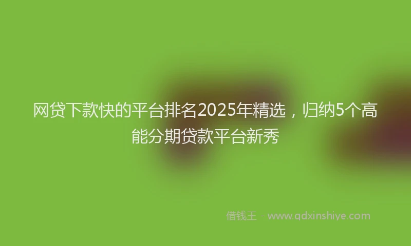 网贷下款快的平台排名2025年精选，归纳5个高能分期贷款平台新秀