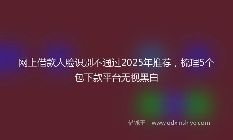 网上借款人脸识别不通过2025年推荐，梳理5个包下款平台无视黑白