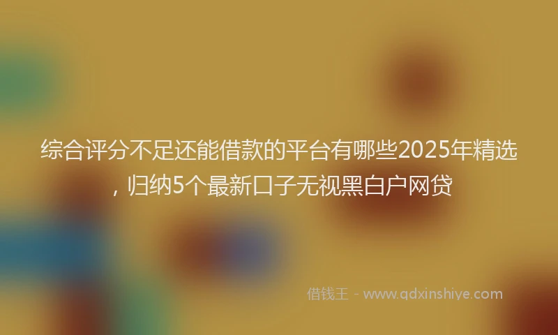 综合评分不足还能借款的平台有哪些2025年精选，归纳5个最新口子无视黑白户网贷