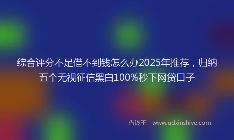 综合评分不足借不到钱怎么办2025年推荐，归纳五个无视征信黑白100%秒下网贷口子