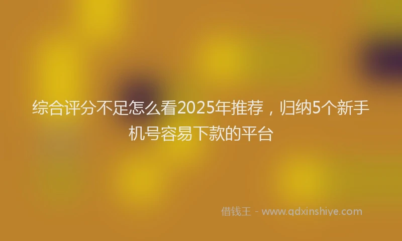 综合评分不足怎么看2025年推荐，归纳5个新手机号容易下款的平台