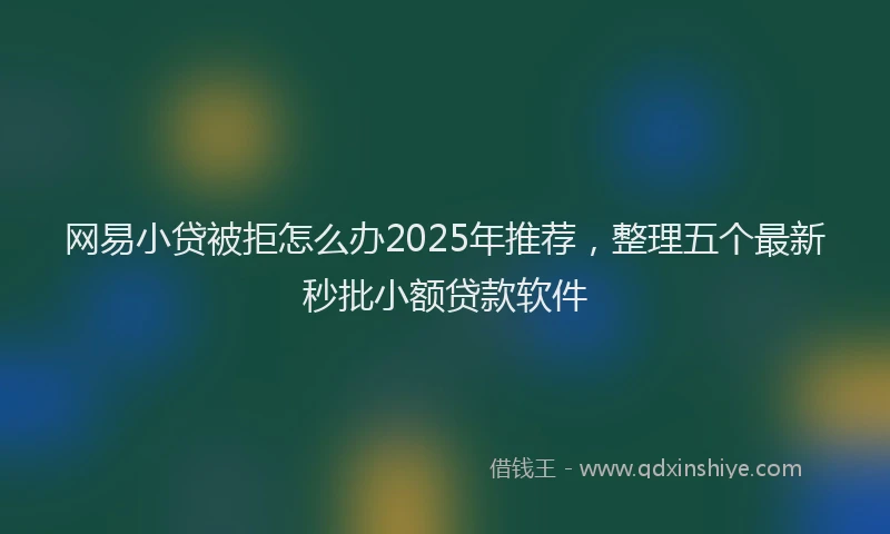 网易小贷被拒怎么办2025年推荐，整理五个最新秒批小额贷款软件